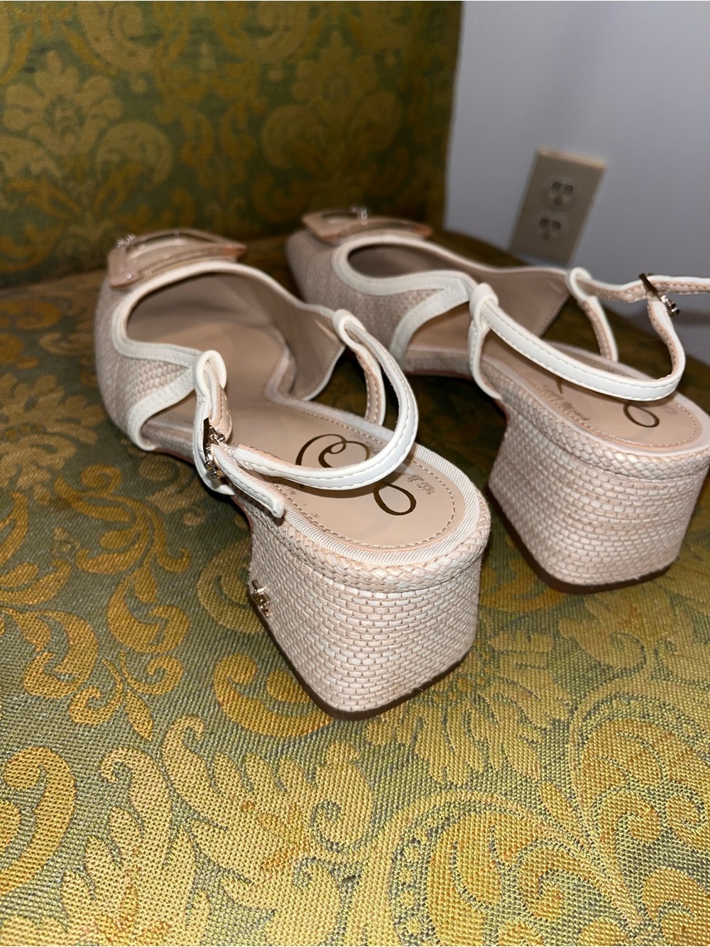 Sam Edelman Blush Beige Slingback Heels with Decorative Buckle - Picture 7 of 12